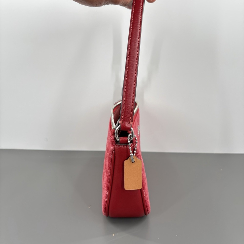 Coach Nolita 19 In Signature Denim‎ CCZ48 denim/Silver/True Red - Picture 5 of 9